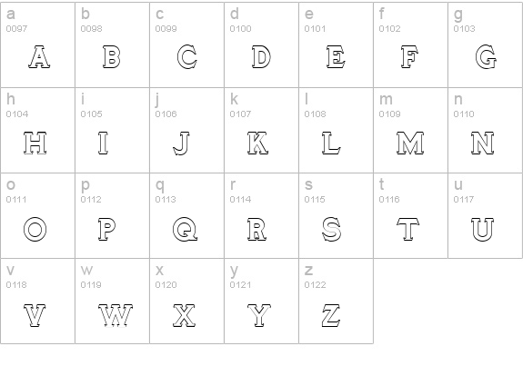 TinplateTitling lowercase a-z preview