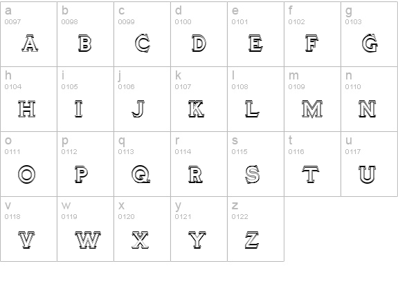 TinplateTitlingDouble lowercase a-z preview