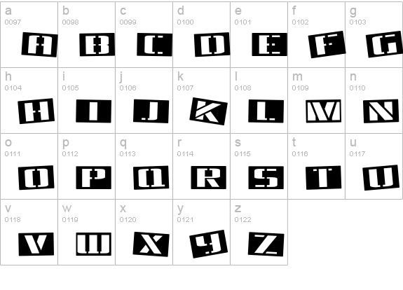Tinsnips lowercase a-z preview