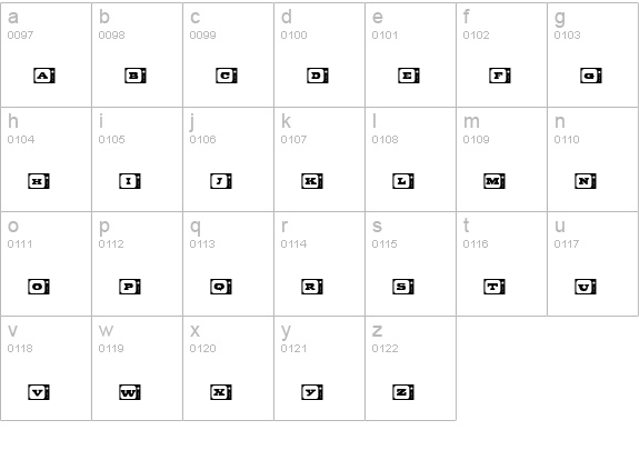 Tiny Tube lowercase a-z preview