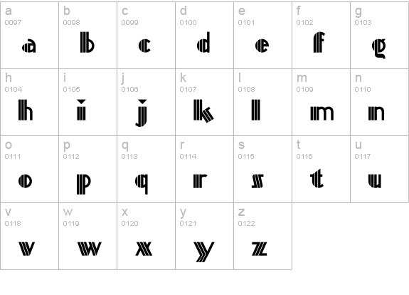 Titanick-Display lowercase a-z preview