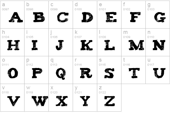 Tiza lowercase a-z preview