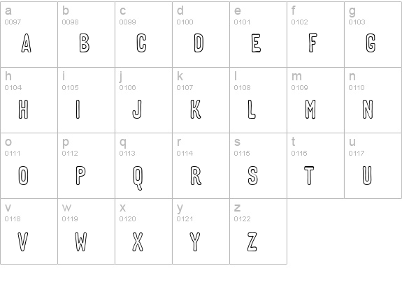 TLMoulinRougeOutline lowercase a-z preview