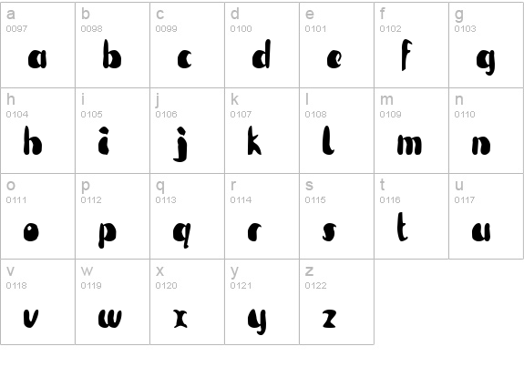 TM Beguiled lowercase a-z preview