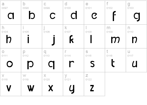 TM DCC Normal lowercase a-z preview