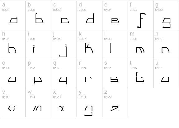 TM Tail Lights Normal lowercase a-z preview