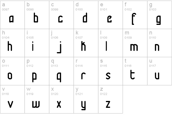 TM Tramway Normal lowercase a-z preview