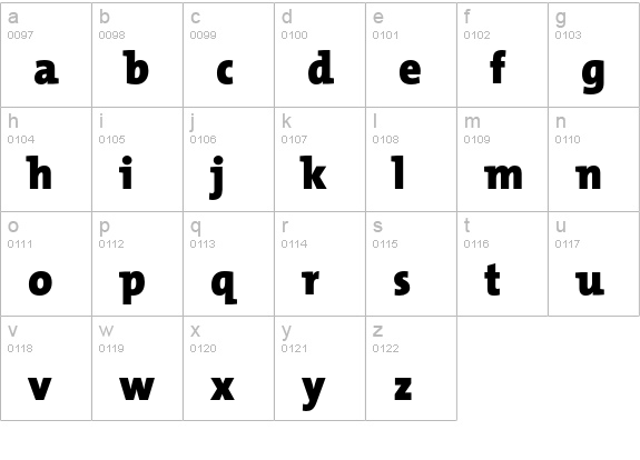 TMixHeavy lowercase a-z preview