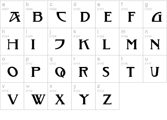 Tobacco Road NF lowercase a-z preview