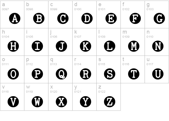 TOCinRings lowercase a-z preview