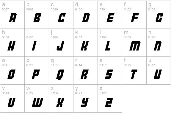 Tokyo 2097
 lowercase a-z preview