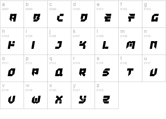 Tokyo Drifter lowercase a-z preview