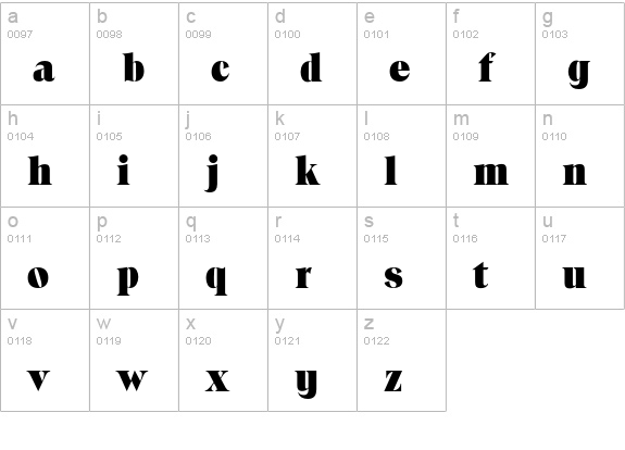Toledo-ExtBld lowercase a-z preview