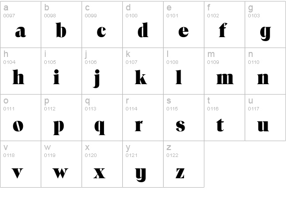 Toledo-ExtraBold lowercase a-z preview