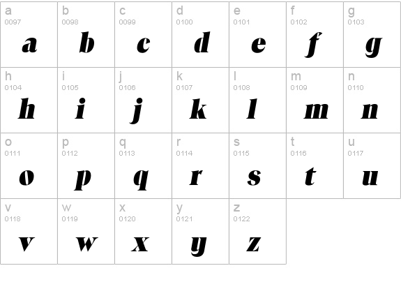 Toledo-ExtraBoldIta lowercase a-z preview