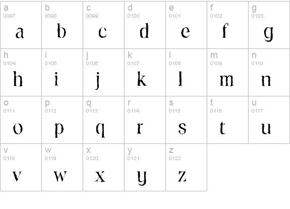 ToledoAntique-Regular lowercase a-z preview