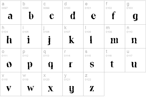 ToledoRandom-Bold lowercase a-z preview