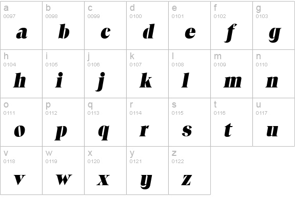 ToledoSerial-Heavy-Italic lowercase a-z preview