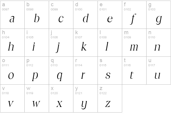 ToledoSerial-Light-Italic lowercase a-z preview