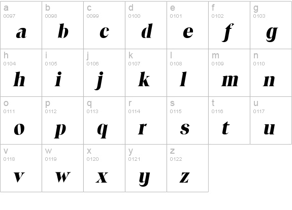 ToledoSerial-Xbold-Italic lowercase a-z preview