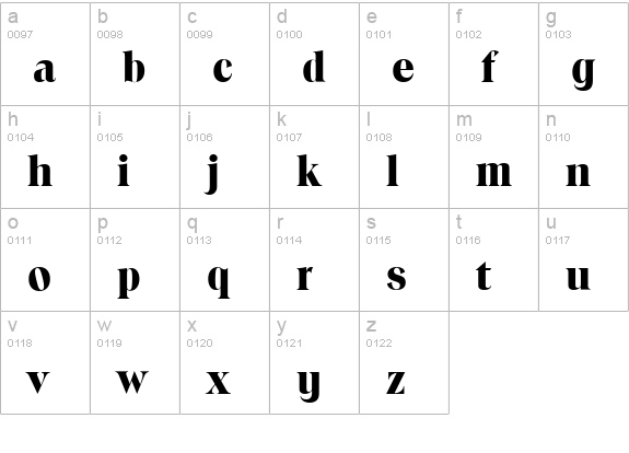 ToledoSerial-Xbold-Regular lowercase a-z preview