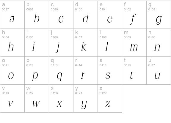 ToledoSerial-Xlight-Italic lowercase a-z preview