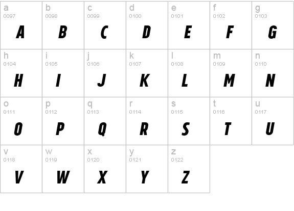 Tolyer Bold no.3 Oblique lowercase a-z preview