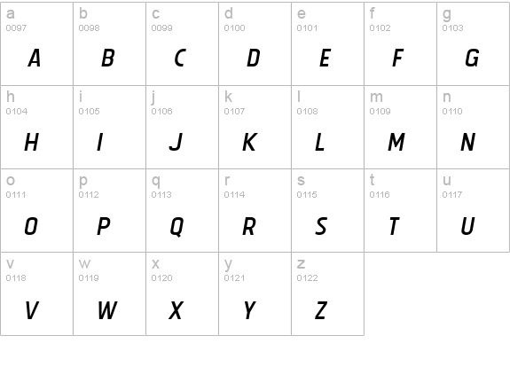 Tolyer Book no.1 Oblique lowercase a-z preview
