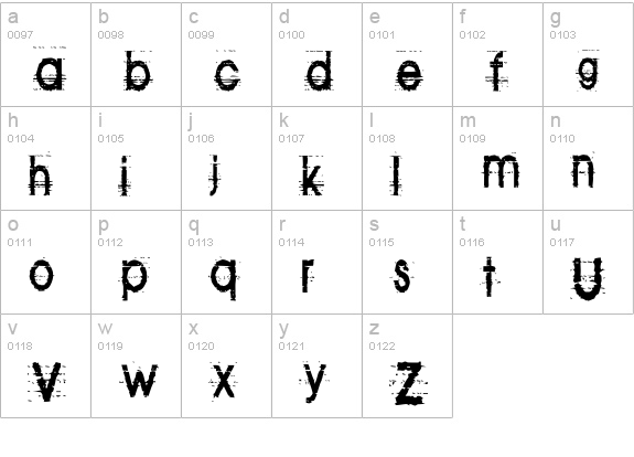Tom Violence (AUTOSPACED) lowercase a-z preview