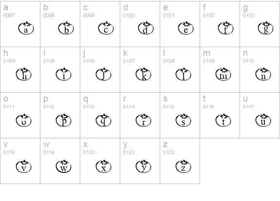 Tomate lowercase a-z preview