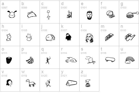 Tombats 7 lowercase a-z preview