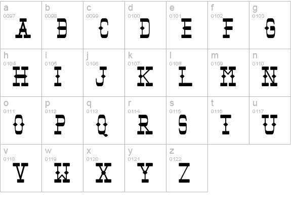 Tombstone lowercase a-z preview
