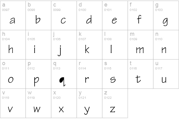 Tontil lowercase a-z preview