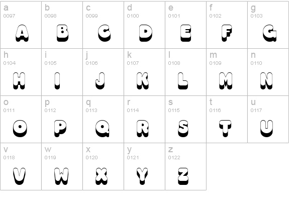 Too Regular lowercase a-z preview