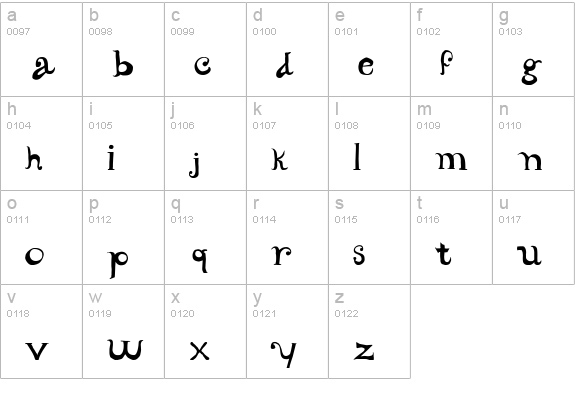 Toohey lowercase a-z preview
