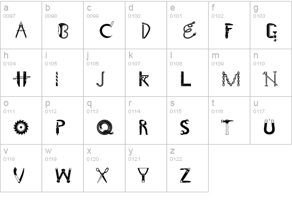 Toolbox Std lowercase a-z preview