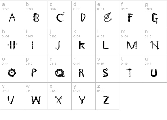 ToolShopCaps lowercase a-z preview