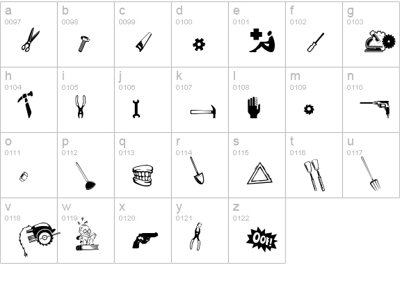 ToolTime lowercase a-z preview