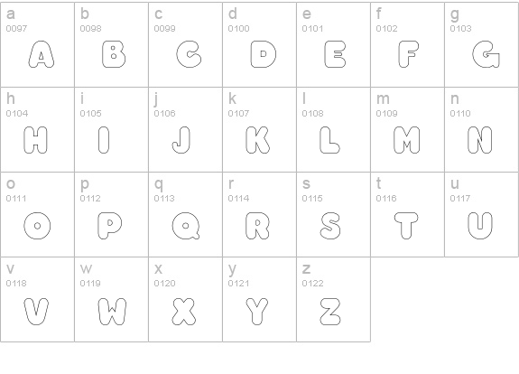 TooMuchClear lowercase a-z preview