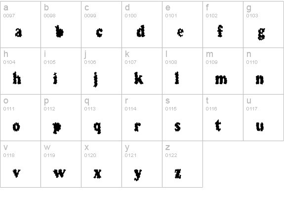TooMuchCoffee lowercase a-z preview