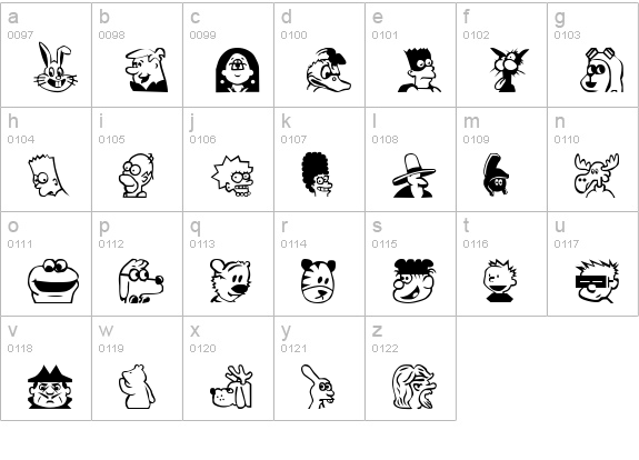 Toon Plain lowercase a-z preview