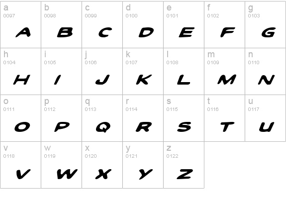 Toon Town Industrial Exp Ital lowercase a-z preview