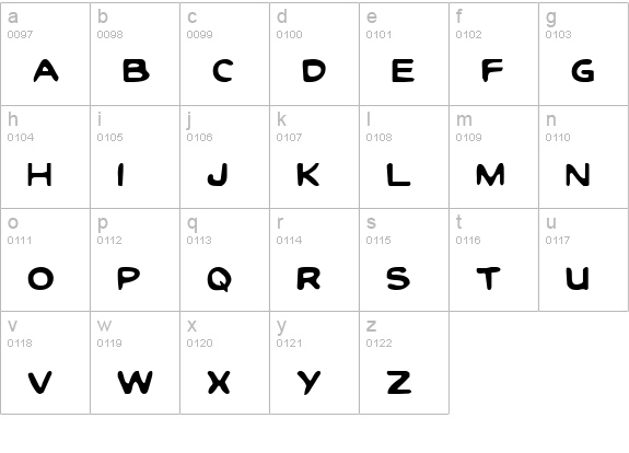 Toon Town Industrial Light lowercase a-z preview