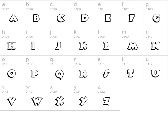 Tooney Noodle NF lowercase a-z preview