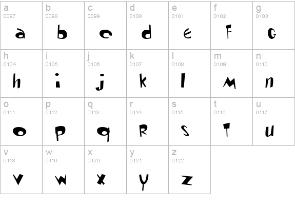 Toontime Regular lowercase a-z preview