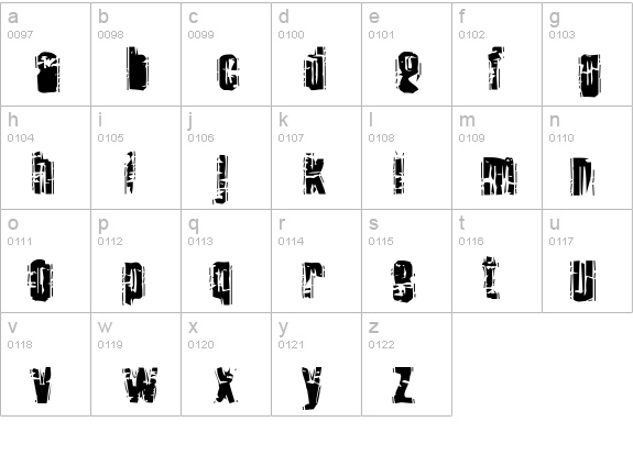Tooth Ache lowercase a-z preview
