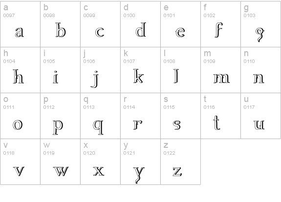 Tooth31-Shadow lowercase a-z preview