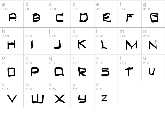 Top Bond lowercase a-z preview