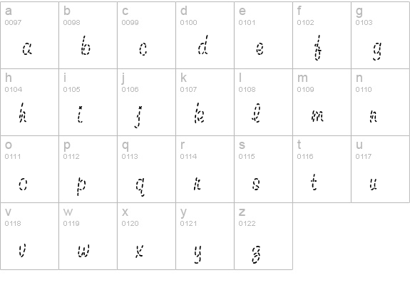 Topstitch lowercase a-z preview
