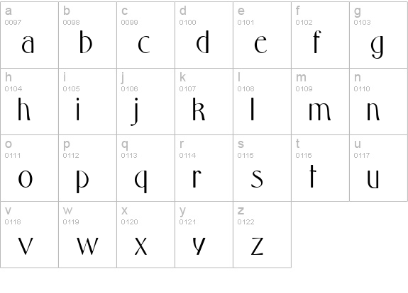 Toque Display SSi lowercase a-z preview